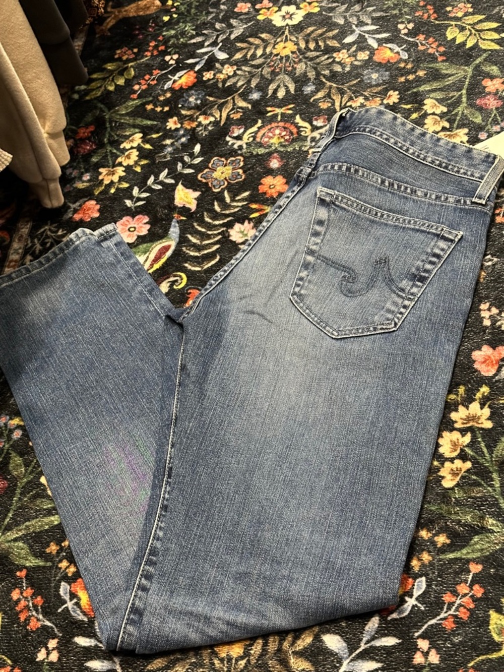 Ag Adriano Goldschmied Straight-Leg Mid Blue Jeans
